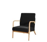 Housse de fauteuil extensible en tissu jacquard dans un style moderne du milieu du siècle pour la protection des salons, bureaux et hôtels (noir)