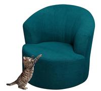 Housse de Fauteuil Extensible en Velours/Jacquard - Chaise Tonneau Pivotante, Canapé 1 Place, Club Rond, Crapaud Lavable et Amovible (Color: #8)