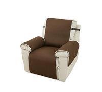 Housse De Fauteuil Inclinable Antidérapante avec Sangle Réglable, Protection Élastique for Meubles(Brown)