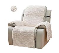 Housse de Fauteuil Inclinable Douce Et Antidérapante avec Sangles Élastiques Épaisse Et Chaude Beige Idéale pour Les Animaux Et Les Enfants