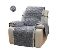 Housse de Fauteuil Inclinable Douce Et Antidérapante avec Sangles Élastiques Épaisse Et Chaude Idéale pour Les Animaux Et Les Enfants (Gris)