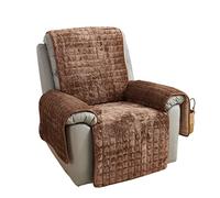 Housse De Fauteuil Inclinable en Velours avec Sangle Élastique Antidérapante(Coffee,167x190cm(65.7x74.8inch))