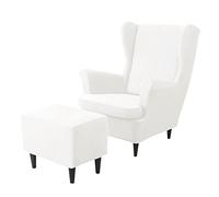 Housse de fauteuil inclinable en velours doux, extensible, protection amovible pour ottomane de salon, blanc, taille unique