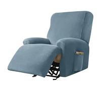 Housse de fauteuil inclinable jacquard élastique, 1/2/3 places, élasthanne épais, antidérapante, convient à toutes les saisons, convient aux fauteuils inclinables électriques et manuels(Blue,1Seat)