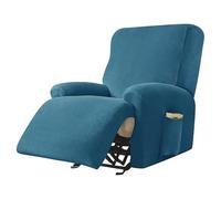 Housse de fauteuil inclinable jacquard élastique, 1/2/3 places, élasthanne épais, antidérapante, convient à toutes les saisons, convient aux fauteuils inclinables électriques et manuels(Blue,1Seat)