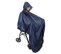 Housse de fauteuil roulant, cape de protection contre la pluie poncho avec capuche adulte personnes âgées seniors cape en fauteuil roulant housse en polyester résistant à l'eau et aux déchirures