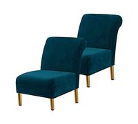 Housse de Fauteuil Sans Accoudoir, Extensible 1 place Housse De Chaise, Velours Elastique Housse De Canapé Housse De Salle à Manger Amovible Lavable pour Salon Chambre ( Color : Peacock Blue , Size :