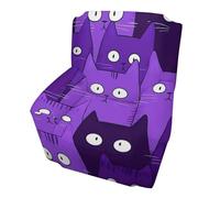 Housse de fauteuil simple avec visage de chat et chaton - Housse de canapé extensible et élastique - Protection antidérapante pour meubles - Pour salon, bureau, hôtel