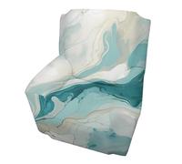 Housse de fauteuil simple en marbre bleu sarcelle, housse de canapé élastique et extensible, housse de protection antidérapante pour meubles d'art abstrait, pour salon, bureau, hôtel, décoration
