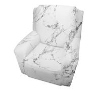 Housse de fauteuil simple en marbre noir et blanc, extensible, élastique, protection de meubles d'art géométrique, antidérapante, pour salon, bureau, hôtel - décoration