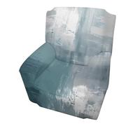 Housse de fauteuil simple, texture gris sarcelle, extensible, élastique, housse de protection antidérapante pour meubles d'art moderne, pour salon, bureau, hôtel