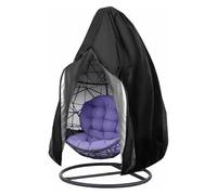 Housse de fauteuil suspendu, housse de protection Oxford imperméable pour patio, chaise à bascule, chaise flottante, fauteuil suspendu, housse de protection pour balançoire de jardin (noir)