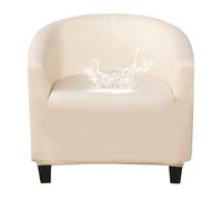 Housse de fauteuil tonneau imperméable, 1 pièce, en similicuir pour fauteuil tonneau, fauteuil club, fauteuil de salon, beige