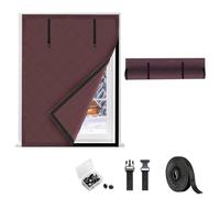 Housse De Fenêtre À Isolation Thermique avec Crochet et Boucle | Kits D'isolation pour Fenêtres Anti Froid Imperméable,3 Couches Oxford Rideau Isolant Pour Fenêtre,Sans perçage(Red-B)