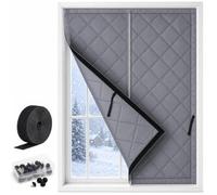 Housse de Fenêtre À Isolation Thermique Hiver, Rideau Isolant Coupe-vent | Couverture Thermique Anti-froid, Kit Isolation Thermique Oxford Épais pour Intérieur Salon Camping-Car(Gray,160x260cm)