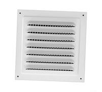 Housse de fenêtre à persiennes en acier inoxydable, grille d'aération imperméable avec écran en maille pour salle de bain, cuisine, bureau, 150 x 150 mm, blanc (250 x 250 mm)