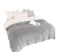 Housse de Flanelle épaissie, Housse de Couette Chaude Nordic Grey en Hiver