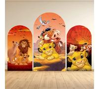 Housse de fond de scène en tissu élastique « Le Roi Lion Simba » pour baby shower, fête d'anniversaire d'enfants, décoration de studio photo X09298