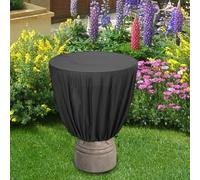 Housse de fontaine de jardin robuste en matériau imperméable pour bain d'oiseaux en plein air, design avancé avec aérations en maille pour plus de durabilité et de ventilation (noir, 91 x 107 cm)