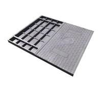 Housse de fosse septique antidérapante en résine durable pour accès au trottoir de jardin et aux égouts (gris 50 x 80 cm)