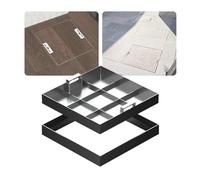 Housse de fosse septique carrée robuste avec canal de drainage intégré - Couvercle d'inspection d'accès au sol de 112 x 111 cm pour solutions de gestion des déchets