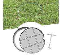 Housse de fosse septique ronde avec crochet - Couvercle de trou d'homme invisible robuste pour allées et autoroutes, design intégré personnalisable pour une capacité de charge améliorée