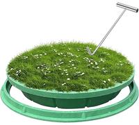 Housse de fosse septique ronde avec crochet, couvercle d'égout étanche pour réservoirs de 40,6 à 101,6 cm, cadre encastré durable avec trou de traction (27,6 cm de diamètre)