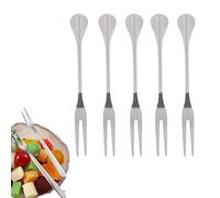 Housse De Fourche 4,7 Pouces, 10 Pièces En Acier Inoxydable Apéritif Dégustation Fourche Petite Fourchette En Argent Fourche En Métal Maison Portable Cocktail Salade Fourche Pour Les Fêtes De Famille
