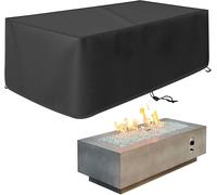 Housse de Foyer Rectangulaire Exterieur 56 Pouces 600D Impermeable et Resistant aux UV avec Cordon pour Tables de Foyer