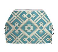 Housse de fumoir à motif géométrique plat à angle droit - Bleu - Résistante à la décoloration et aux UV - 165,1 cm - Imperméable et robuste - Avec cordon de serrage réglable pour protéger de la