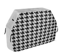 Housse de fumoir de 165,1 cm en matériau indéchirable et résistant à la décoloration pour fumoir d'extérieur classique noir blanc pied-de-poule
