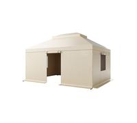VEVOR Housse de Gazebo Hiver, 3,66 x 4,9 m, Couverture de Gazebo à Toit Rigide Double, avec Parois Latérales, Fenêtres Maille, Matériau PE Haute Densité, Housse d'Abri de Soleil, Gazebos Non Inclus