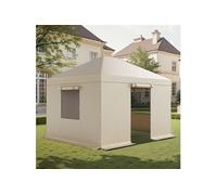 Housse de Gazebo Hiver à Toit Rigide 3,1 x 3,7 m avec Fenêtres en Maille