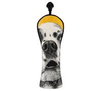 Housse de golf en cuir motif chien coquin Hello | Housse de protection avec numéros pour conducteur bois de parcours hybride