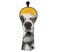 Housse de golf en cuir motif chien coquin Hello | Housse de protection avec numéros pour conducteur bois de parcours hybride