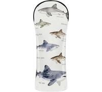 Housse de golf en cuir synthétique avec étiquettes interchangeables pour bois et requins hybrides