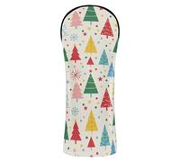 Housse de golf imperméable avec étiquettes numérotées pour parcours en bois hybride de Noël beige arbres colorés flocons de neige pois