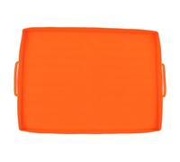 Housse de gril en silicone pour tapis de cuisson |La protection du four de défense thermique arrête de glisser |Tapis de barbecue antiadhésif pour la cuisine en plein (Poignée orange de 22 pouces)