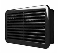 Housse de grille d'aération - 350 x 185 x 55 mm - Double ventilateur - Grille de sortie d'air en ABS pour camping-cars, yachts (blanc, 12 V) (noir, 12 V)