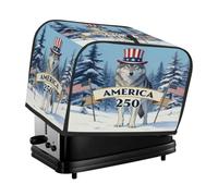 Housse de grille-pain 4 tranches America 250th Forest Wolf Housse anti-poussière pour machine à pain, petit appareil de cuisine