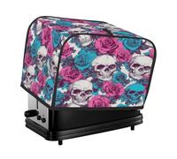 Housse de grille-pain à 2 tranches avec crânes, roses, fleurs, petit appareil, grille-pain, housse anti-poussière