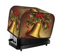 Housse de grille-pain à 2 tranches avec deux poches pour ranger un couteau - Housse de protection super douce pour appareil électroménager Happy New Year - Cloche de sapin de Noël - Housse de