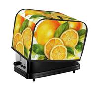 Housse de grille-pain à 2 tranches avec deux poches pour ranger un couteau - Housse de protection super douce pour machine à pain - Aquarelle, citron et fruits - Pour petit four de cuisine