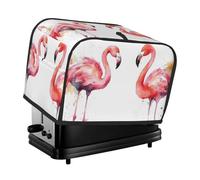 Housse de grille-pain à 2 tranches avec deux poches pour ranger un couteau - Housse de protection super douce pour appareil électroménager aquarelle flamants roses - Housse de protection pour petit