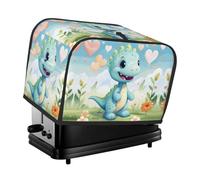 Housse de grille-pain à 2 tranches avec imprimé dinosaure d'amour - Résistante à la poussière et à l'huile - Protège les petits appareils de cuisine