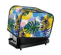 Housse de grille-pain à 2 tranches avec motif feuilles tropicales abstraites, confortable avec poche, résistante aux taches, à la poussière, protection pour petits appareils électroménagers