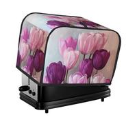 Housse de grille-pain à 2 tranches avec poches - Bouquet de tulipes violettes et roses pour cuisine, accessoires de grille-pain à 2 tranches pour femme
