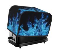 Housse de grille-pain à 2 tranches avec poches et poignée supérieure - Housse de four universelle lavable pour petit appareil de cuisine - Motif flamme bleue