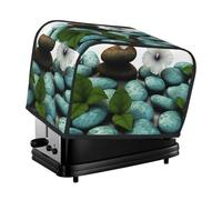 Housse de grille-pain à 2 tranches avec poches et poignée supérieure - Housse de four universelle lavable pour petit appareil à pain - Motif fleurs zen, pavés