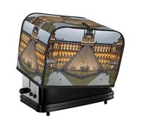 Housse de grille-pain à 2 tranches avec poches et poignée supérieure pour petite machine à pain, housse lavable universelle pour petit appareil électroménager, motif musée du Louvre à Paris